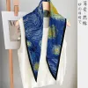 Jane Eyre, Silk Connection, Van Gogh diamond oil painting, small long scarf, silk scarf, neckerchief, scarf, spring versatile shawl, long hair band, hair tie Specification image